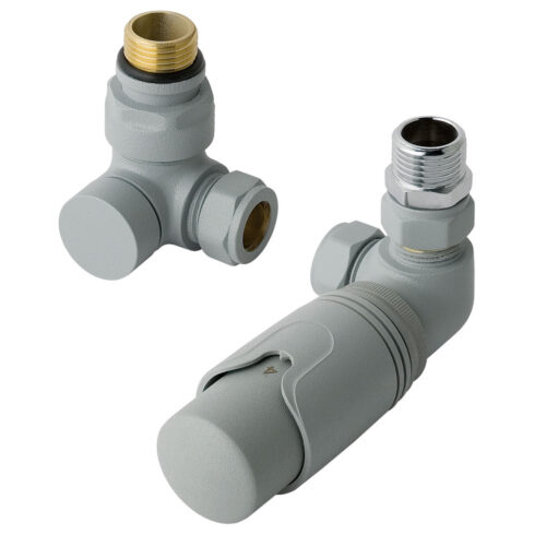Corner TRV & Lockshield Valve Matt Grey