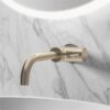 Brass Meriden Wall Mounted Single Lever Curved Spout Basin Mixer Tap