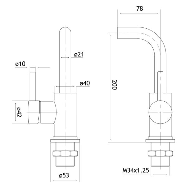 Brass Meriden Wall Mounted Single Lever Curved Spout Basin Mixer Tap