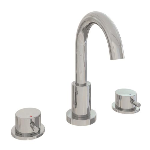 Chrome Meriden 3 Tap Hole Basin Mixer Tap Set Brushed