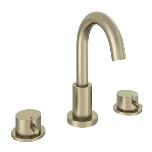 Brass Meriden 3 Tap Hole Basin Mixer Tap Set Brushed