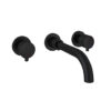 Black Meriden 3 Tap Hole Wall Mounted Basin Tap Set