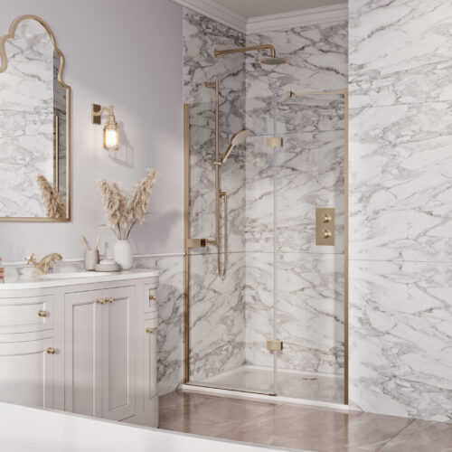 Brushed Brass Athena Hinged Door