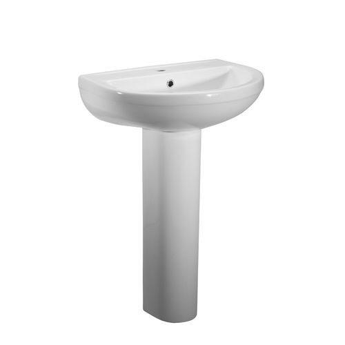 White debut basin and pedestal
