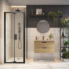 Black Bifold Semi Frameless Door