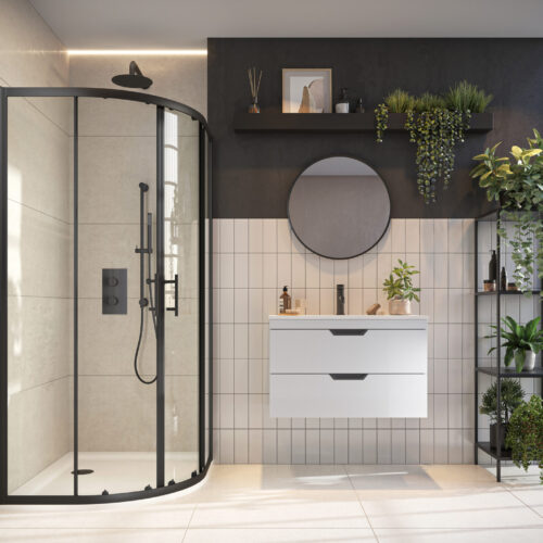 Black Double Door Quadrant