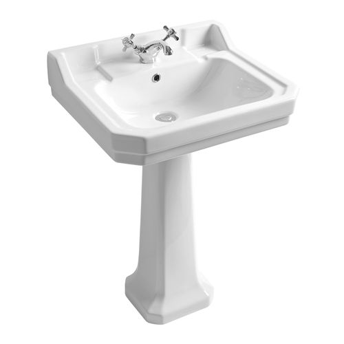 White Harrow one tap ceramic basin & pedestal