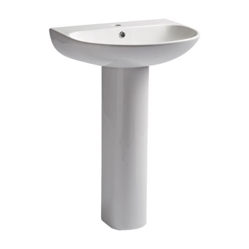 White radar basin and pedestal