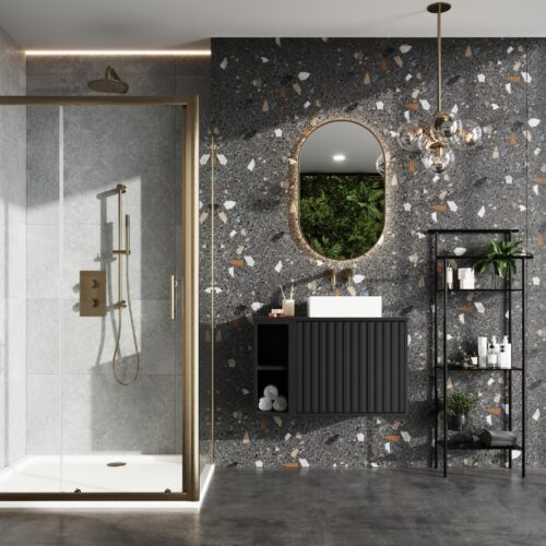 Brushed Brass Sliding Door