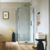 Chrome Bifold Semi Frameless Door