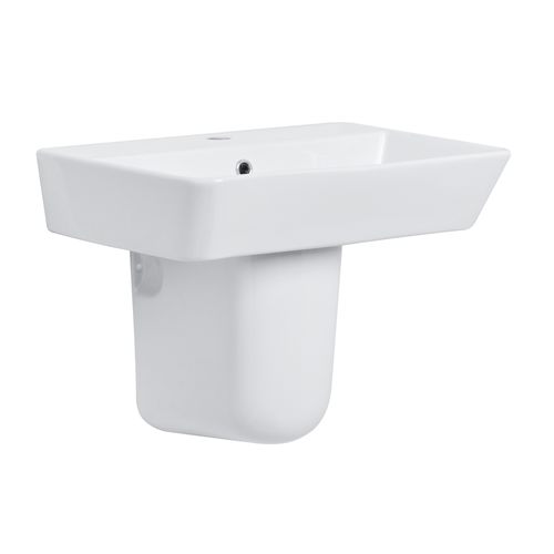 White sky/serenity basin semi pedestal