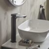 White kanto countertop basin ceramic rectangular basin