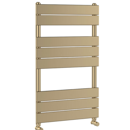 Brass Piazza Square Towel Radiator with Flat Panels