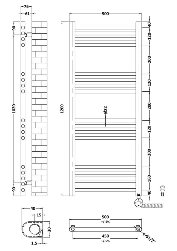 mty460_heating_v1_ld Black Electric Round Towel Rail