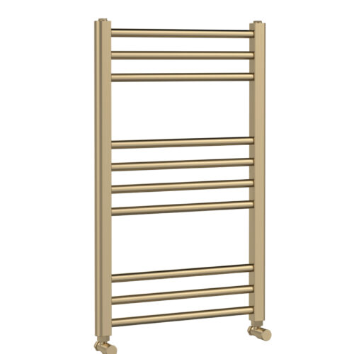 Brass Lorica Straight Towel Radiator with Round Rails