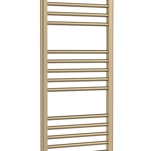 Brass Lorica Straight Towel Radiator with Round Rails