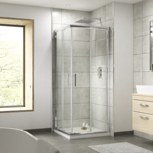 Pacific Corner Entry Enclosure Glass- Chrome