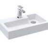 White L Shaped 1 Tap Hole Polymarble Basin - Compact