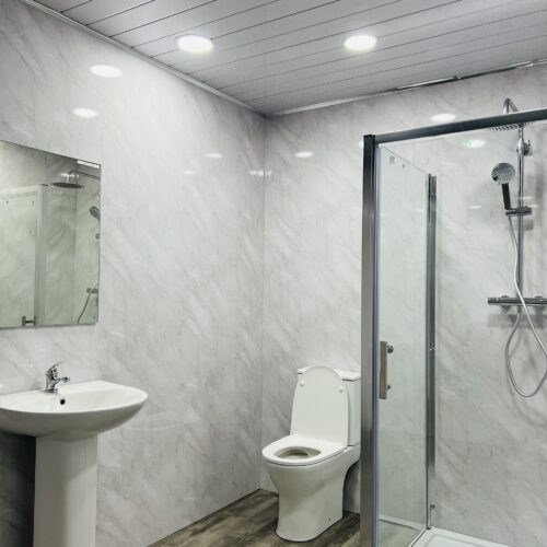 White Marble Budget Bathroom Display