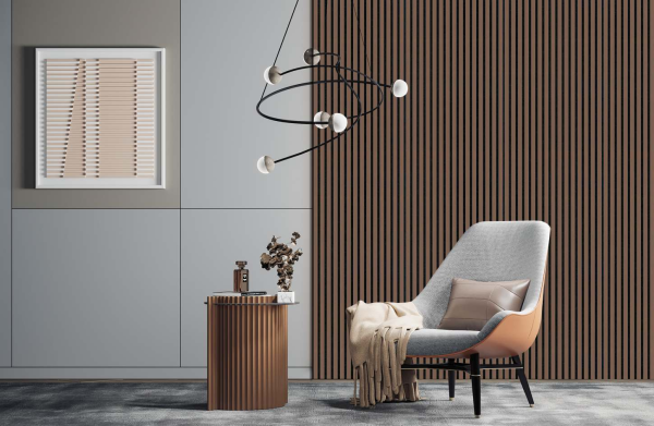 Wood Slat Acoustic Wall Panels- Smoked Oak - Image 2