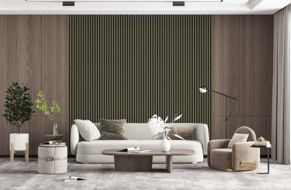 Wood Slat Acoustic Wall Panels- Silver Oak - Image 2